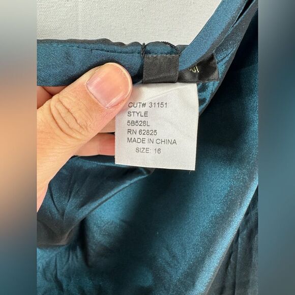 Tadashi SHoji Taffeta A-Line Lake iridescent Long Skirt Style # 5B528L Size 16 - Picture 4 of 7